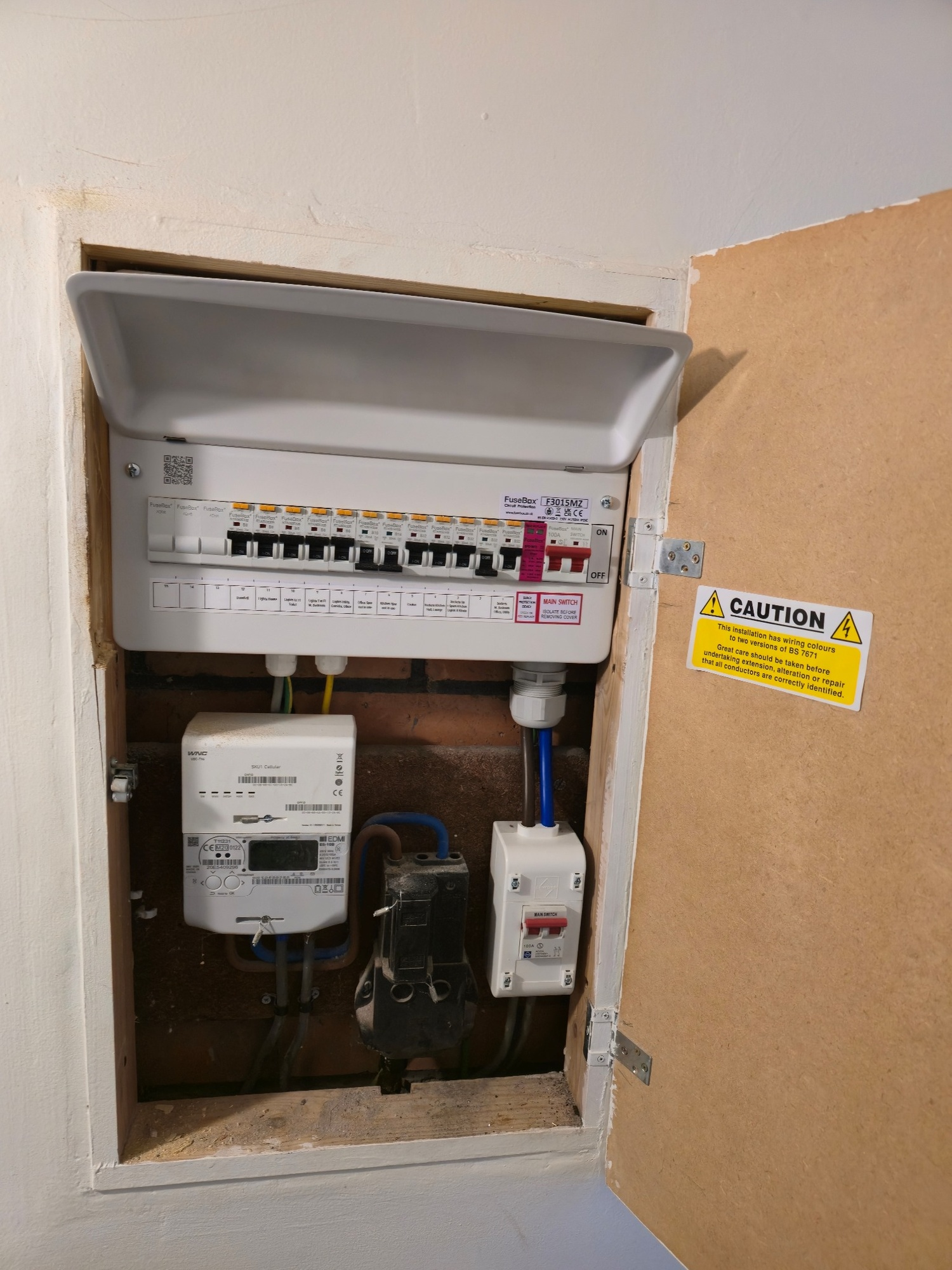 Consumer unit upgrade with modern circuit protection installed by CAG Electrical Ltd